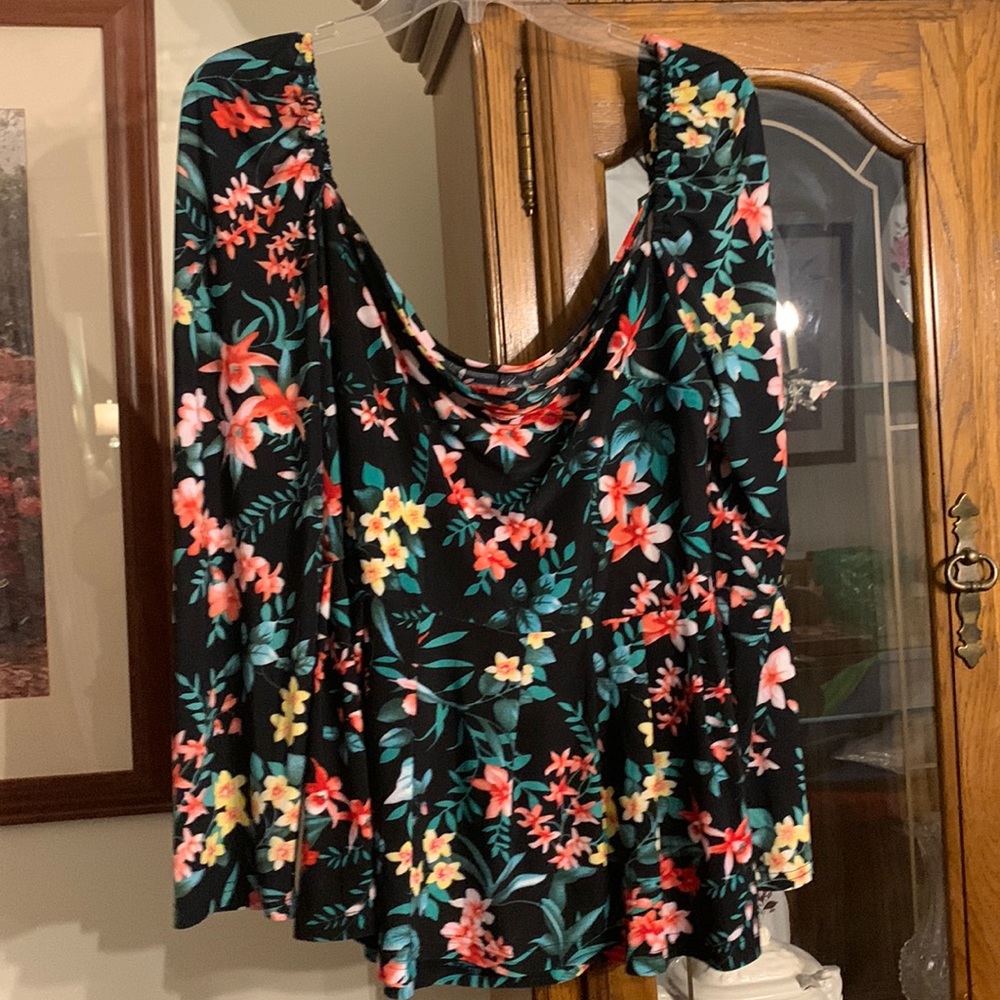 Black Floral Blouse